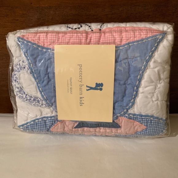 Pottery Barn Kids TeaPot Quilted Standard Sham 26" x 20" - Picture 2 of 3